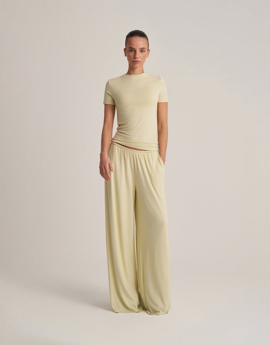 FIT KESIM KISA KOLLU T-SHIRT LIME