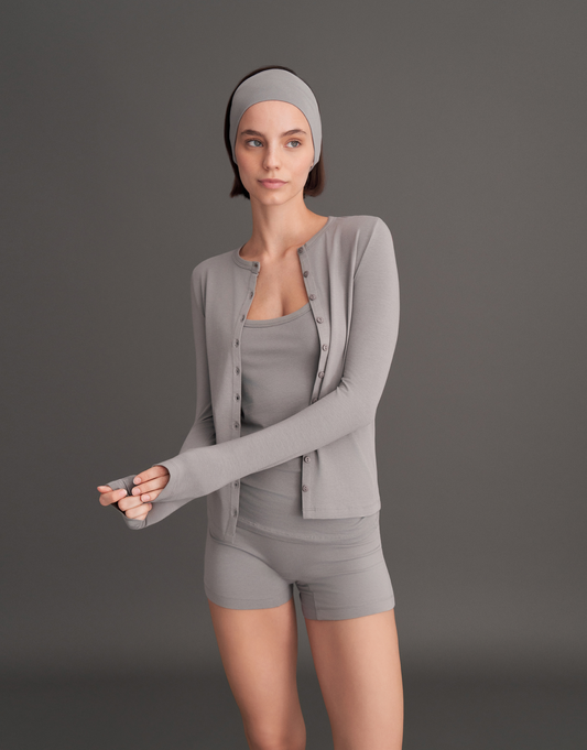 MİNİ DÜĞMELİ BLUZ KÜL GRİ