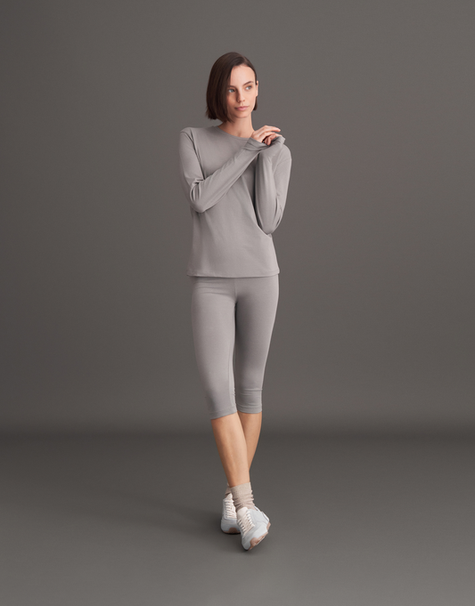 UZUN KOLLU BASIC T-SHIRT KÜL GRİ