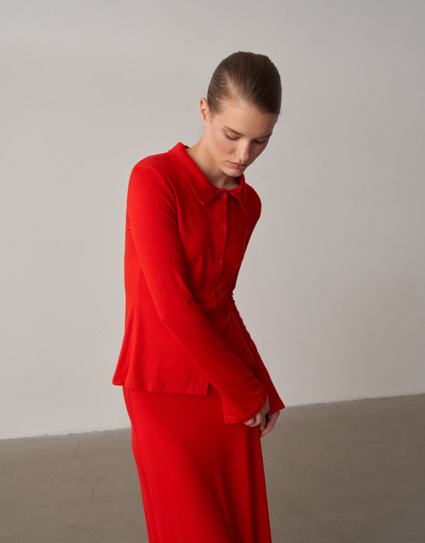 Polo Neck Cute Blouse