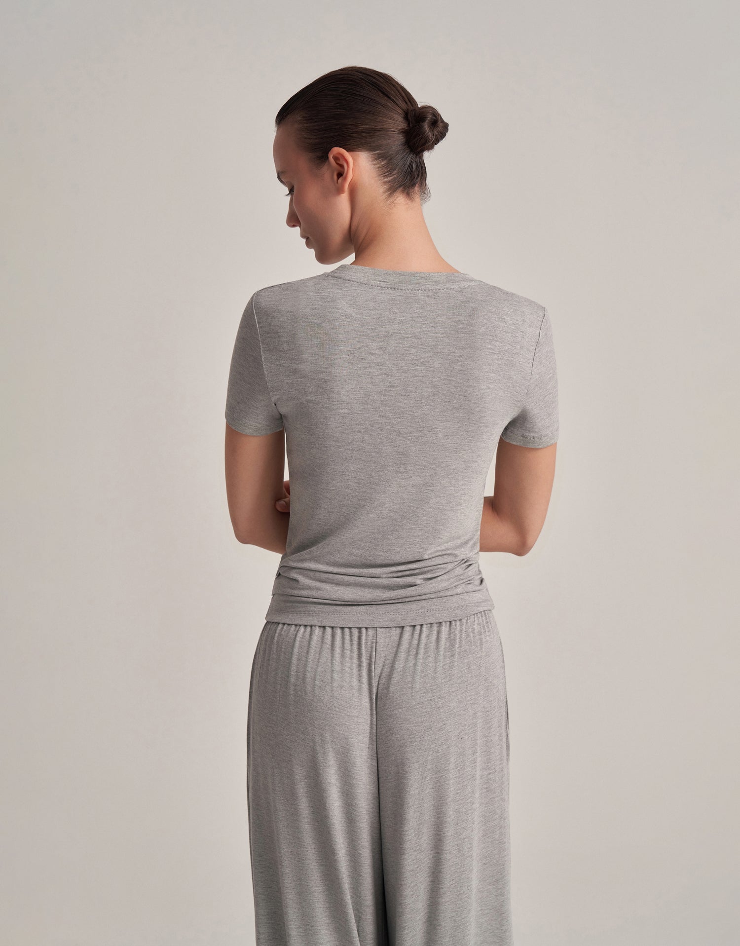 FIT-CUT SHORT SLEEVE T-SHIRT GRAY MELANGE