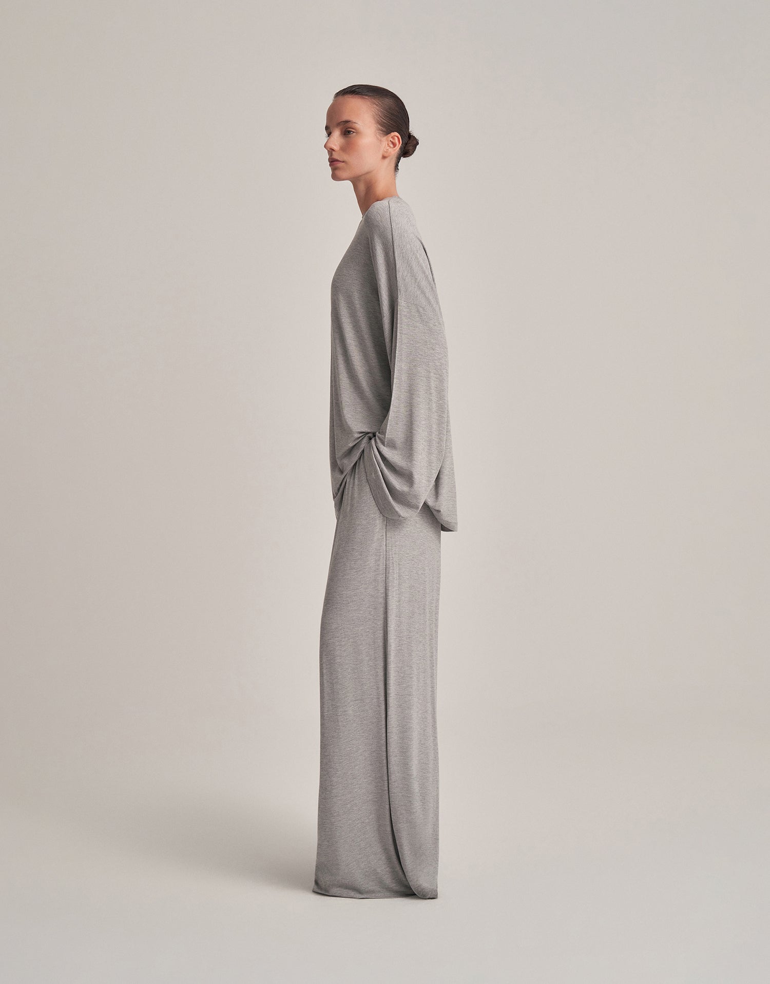 RAHAT FORMLU BLUZ GRİ MELANJ