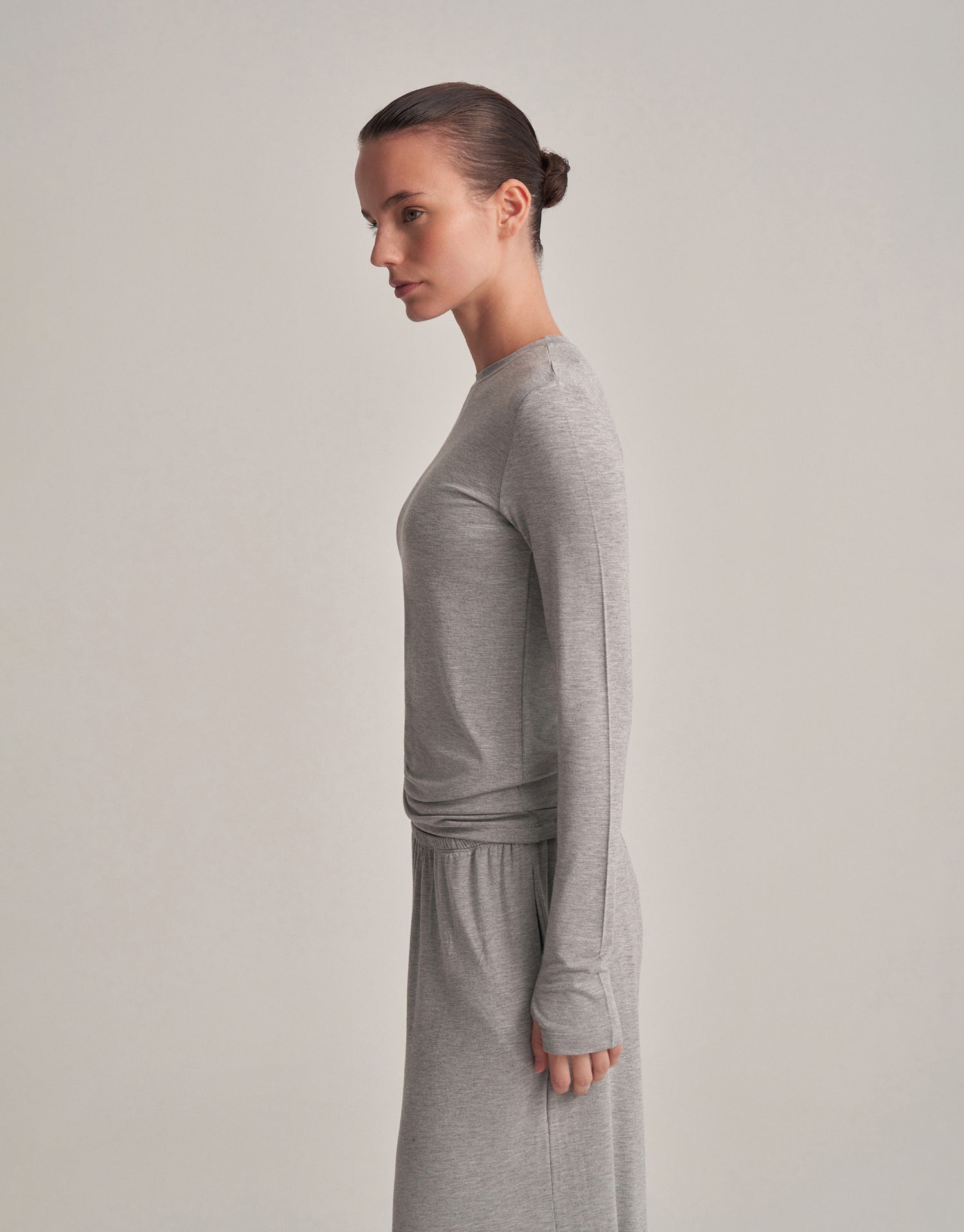 FIT FIT LONG SLEEVE T-SHIRT GRAY MELANGE