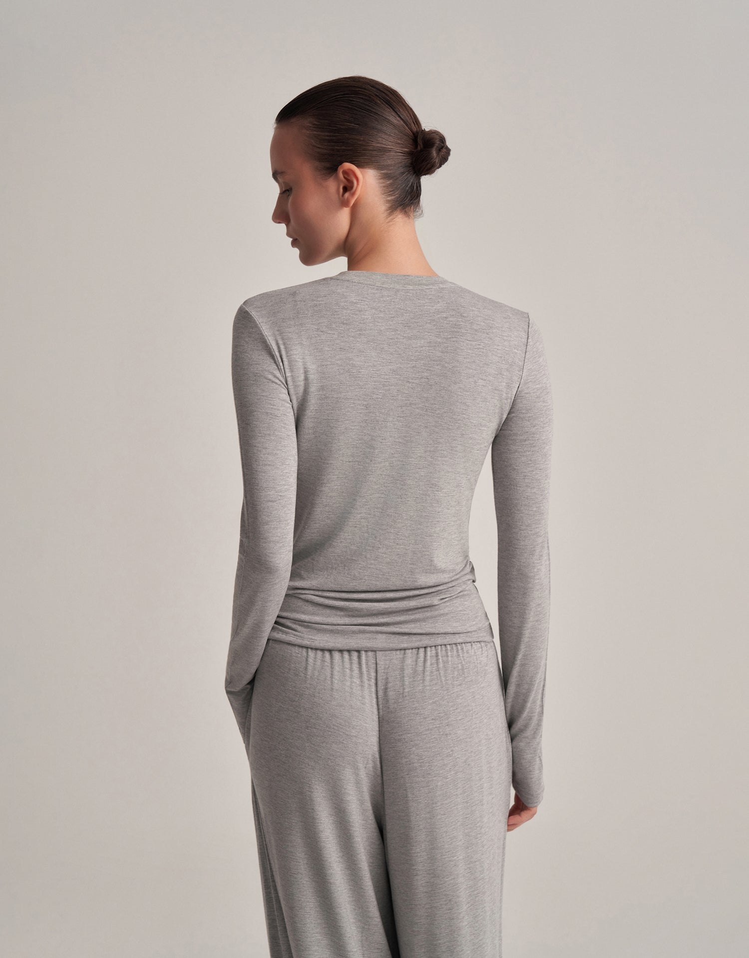 FIT FIT LONG SLEEVE T-SHIRT GRAY MELANGE