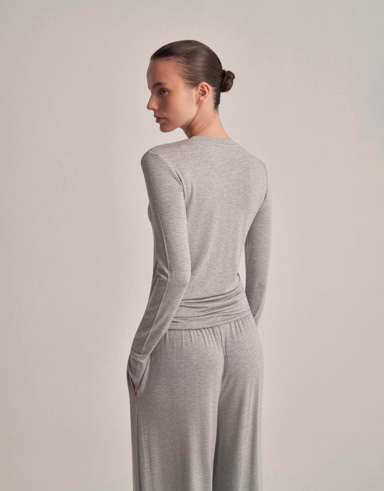 FIT FIT LONG SLEEVE T-SHIRT GRAY MELANGE