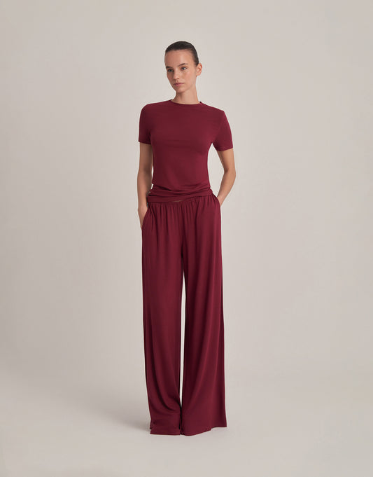 FIT KESIM KISA KOLLU T-SHIRT MÜRDÜM