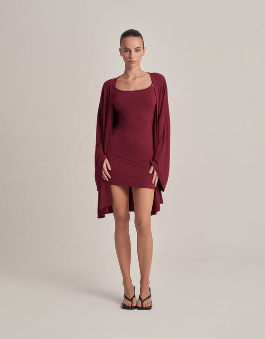 KEMERLİ KOMBİNE KISA KİMONO MÜRDÜM