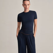 FIT KESIM KISA KOLLU T-SHIRT LACIVERT