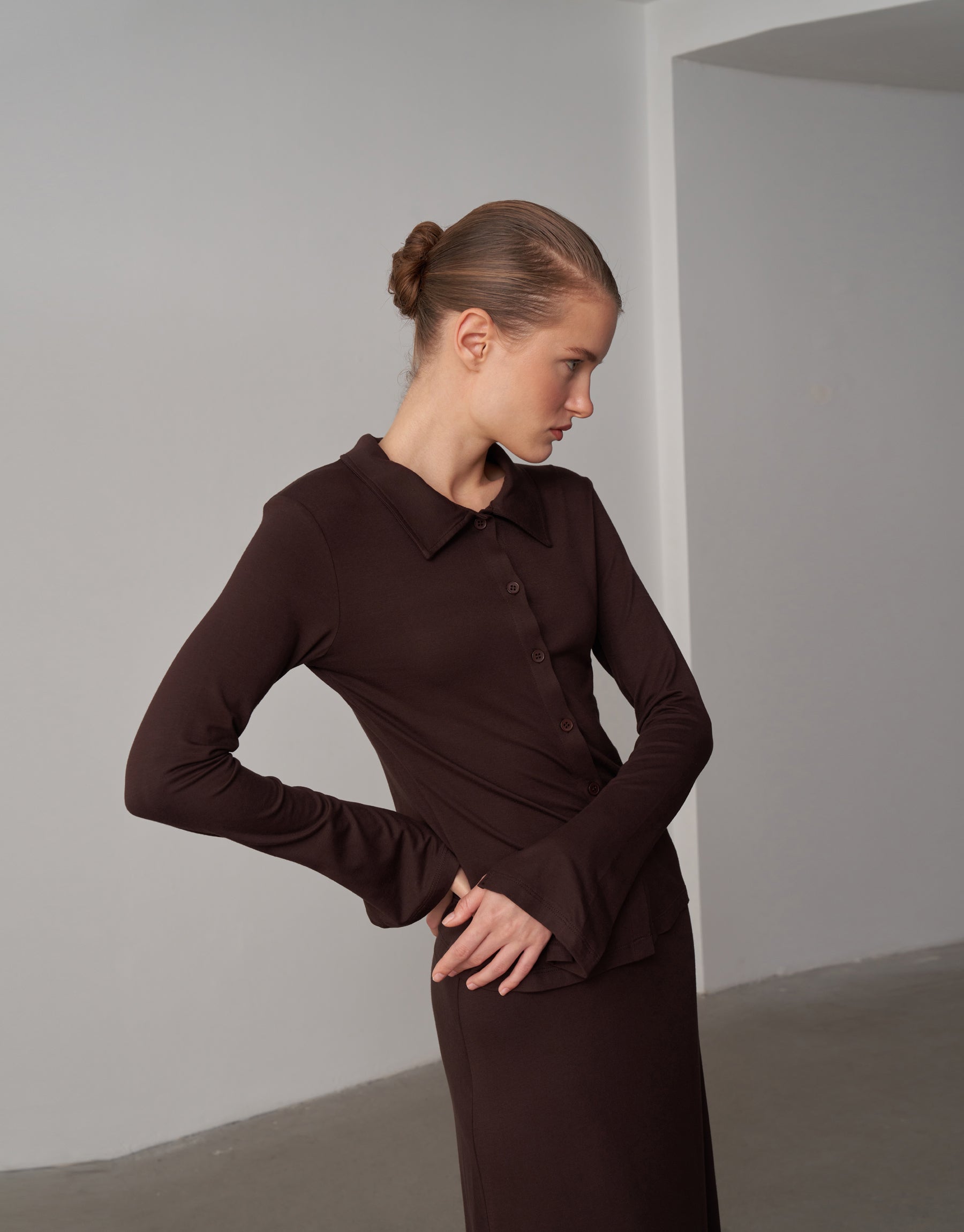 Polo Neck Cute Blouse