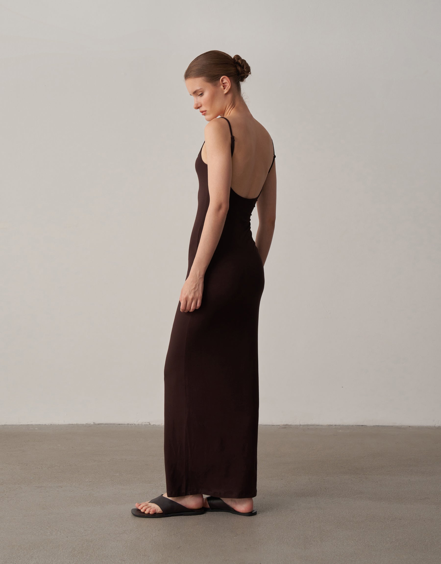 Gündüzden Geceye Askılı Midi Elbise