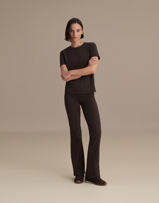 BELİ KATLAMALI İSPANYOL PANTOLON ACI KAHVE