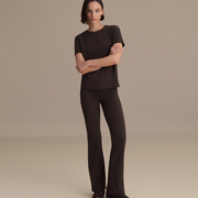 BELİ KATLAMALI İSPANYOL PANTOLON ACI KAHVE