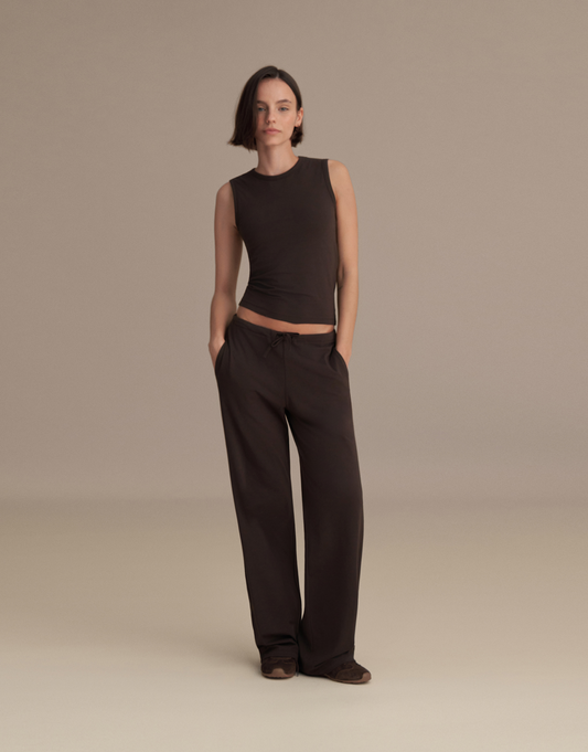 BELİ İPLİ LOUNGE PANTOLON ACI KAHVE