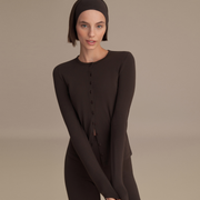 MİNİ DÜĞMELİ BLUZ ACI KAHVE