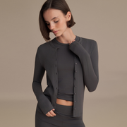 MİNİ DÜĞMELİ BLUZ FÜME