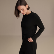 LONG-SLEEVED BASIC T-SHIRT BLACK