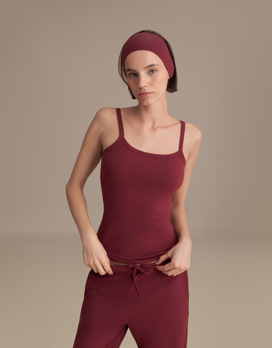 FİT FORMLU ASKILI ATLET BORDO