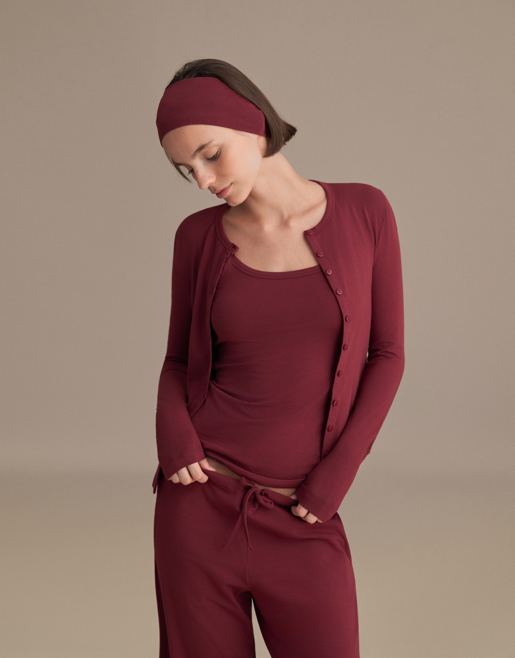 MINI BUTTONED BLOUSE BURGUNDY