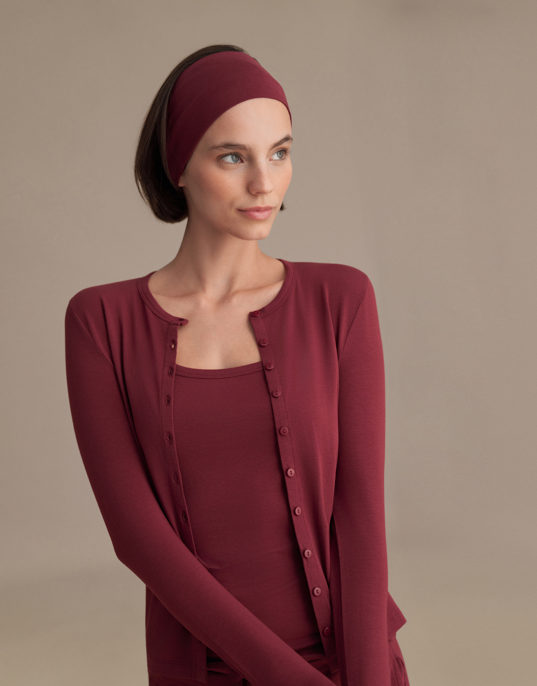 MİNİ DÜĞMELİ BLUZ BORDO