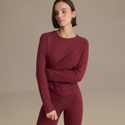 LONG SLEEVE BASIC T-SHIRT Claret Red