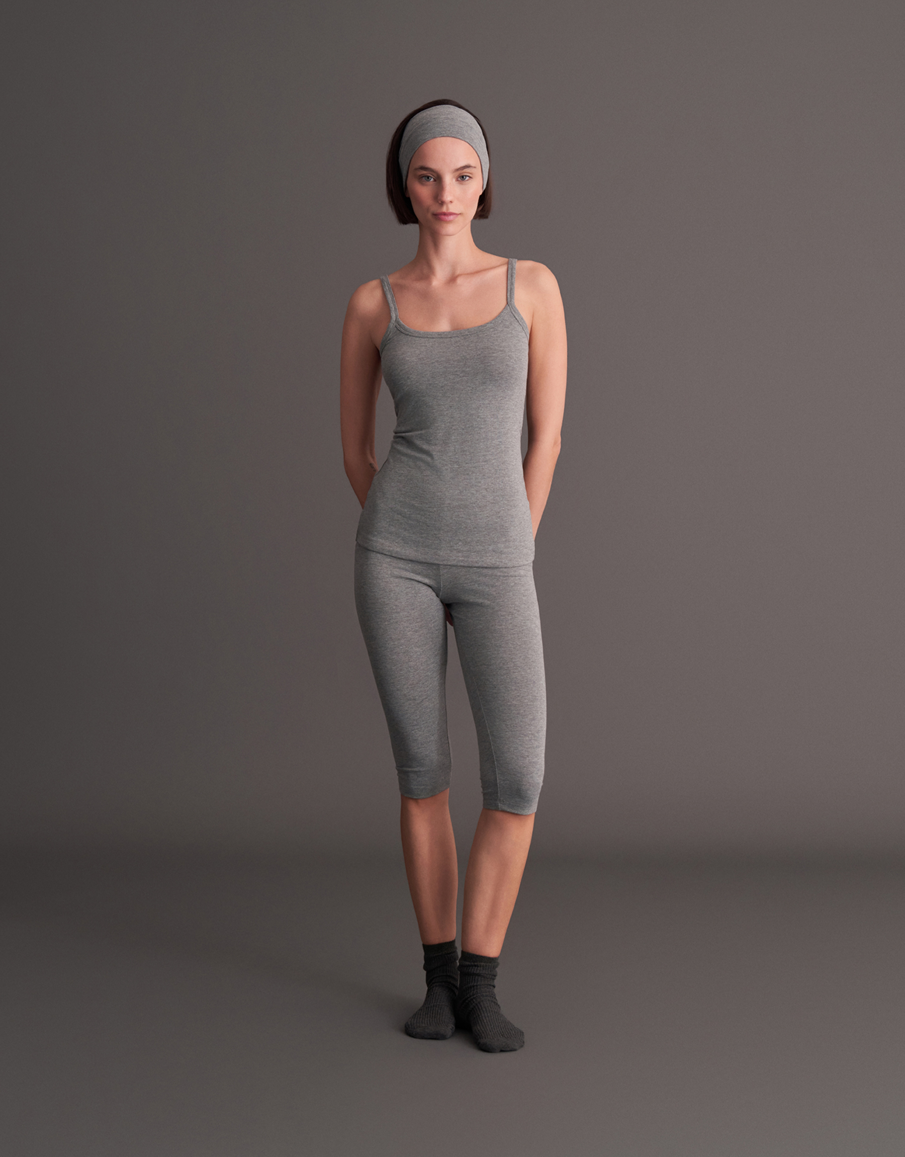 FİT FORMLU ASKILI ATLET KÜL GRİ