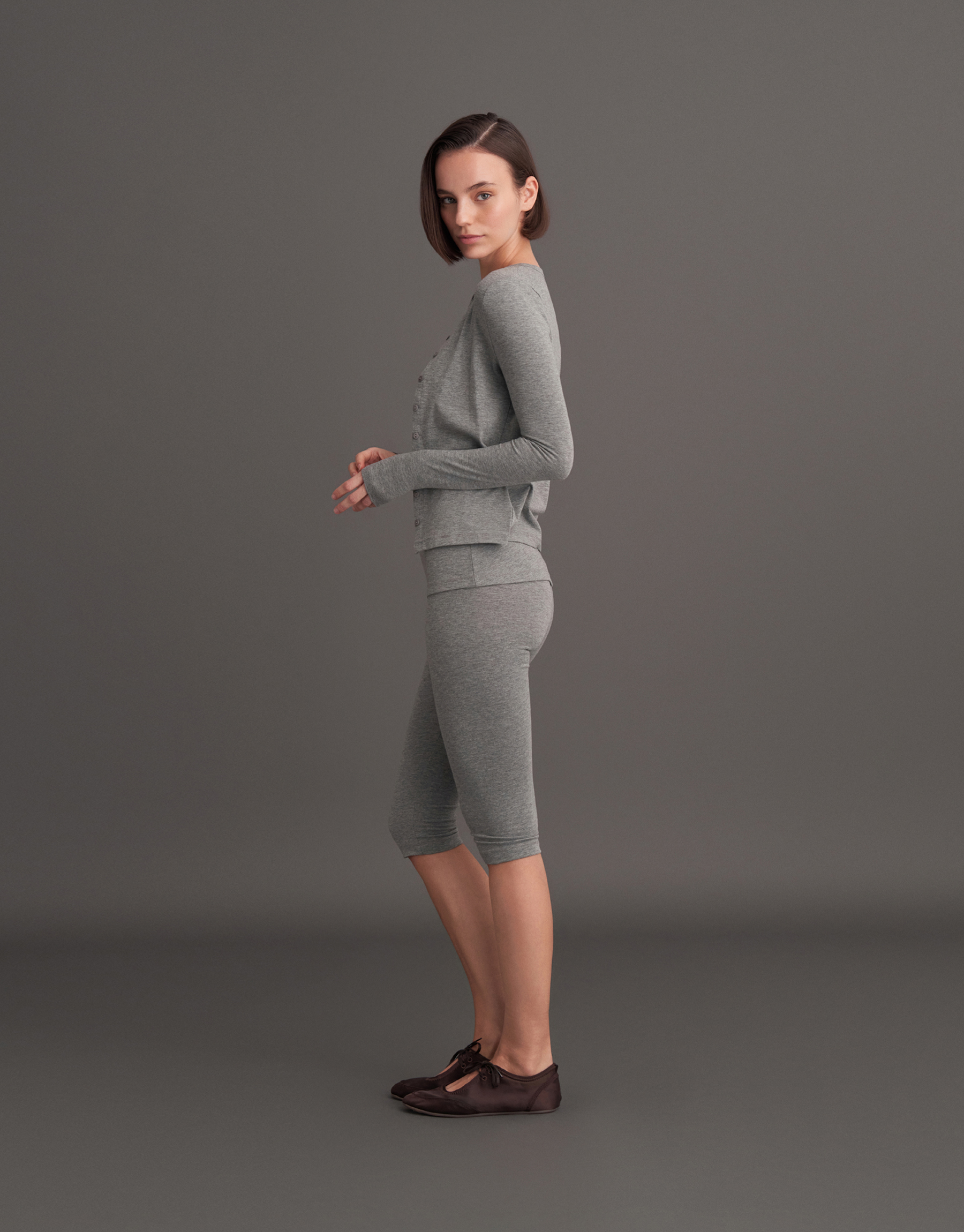 MİNİ DÜĞMELİ BLUZ GRİ MELANJ