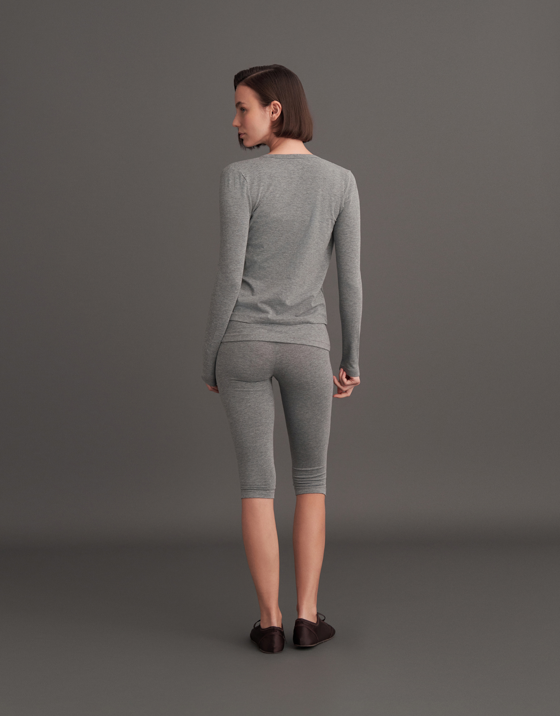 MINI BUTTONED BLOUSE GREY MELANGE