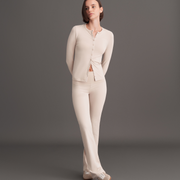 BELİ KATLAMALI İSPANYOL PANTOLON KREM