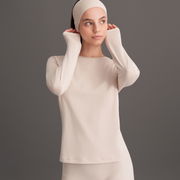 LONG-SLEEVED BASIC T-SHIRT CREAM