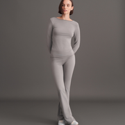 BELİ KATLAMALI İSPANYOL PANTOLON KÜL GRİ