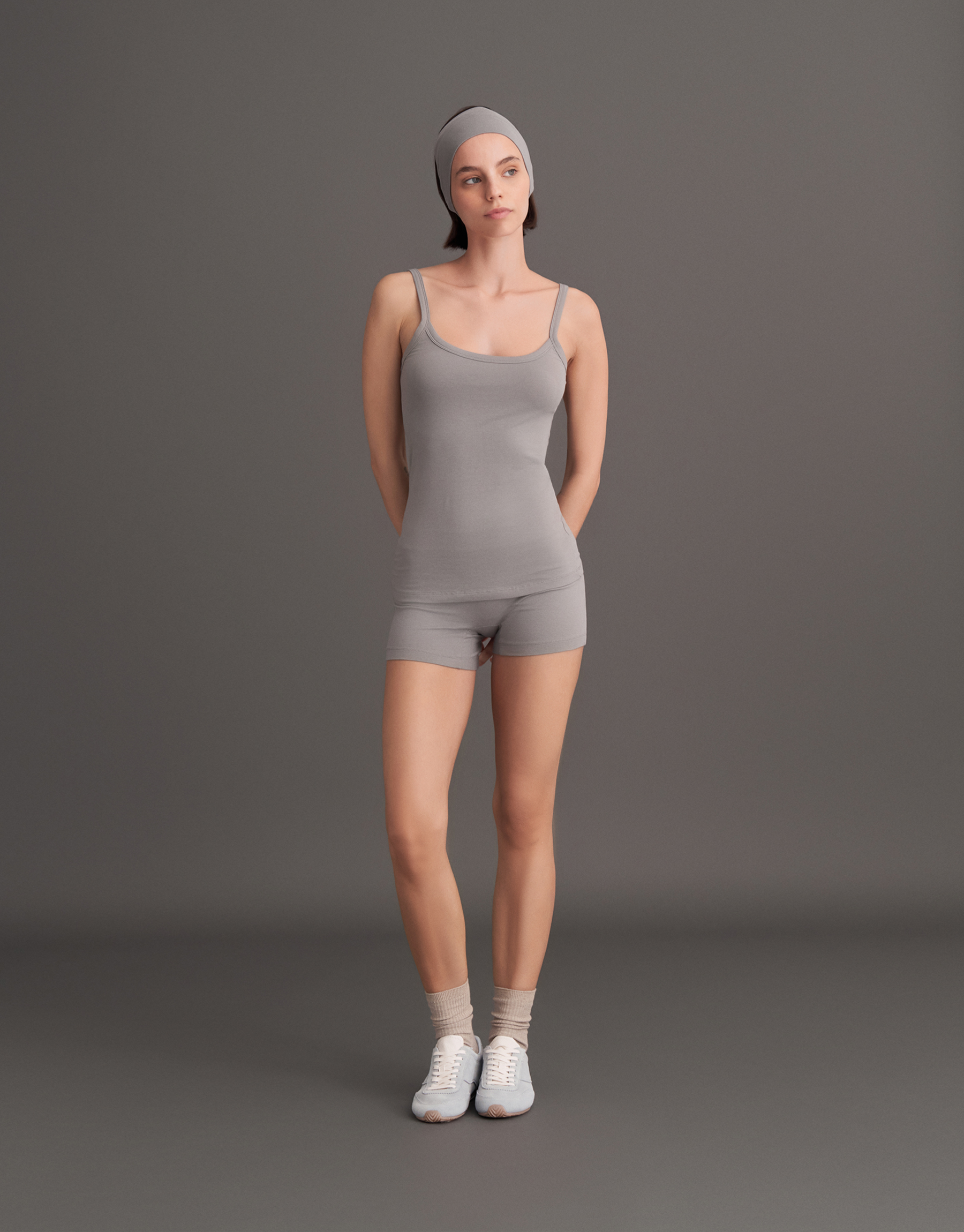 FİT FORMLU ASKILI ATLET KÜL GRİ