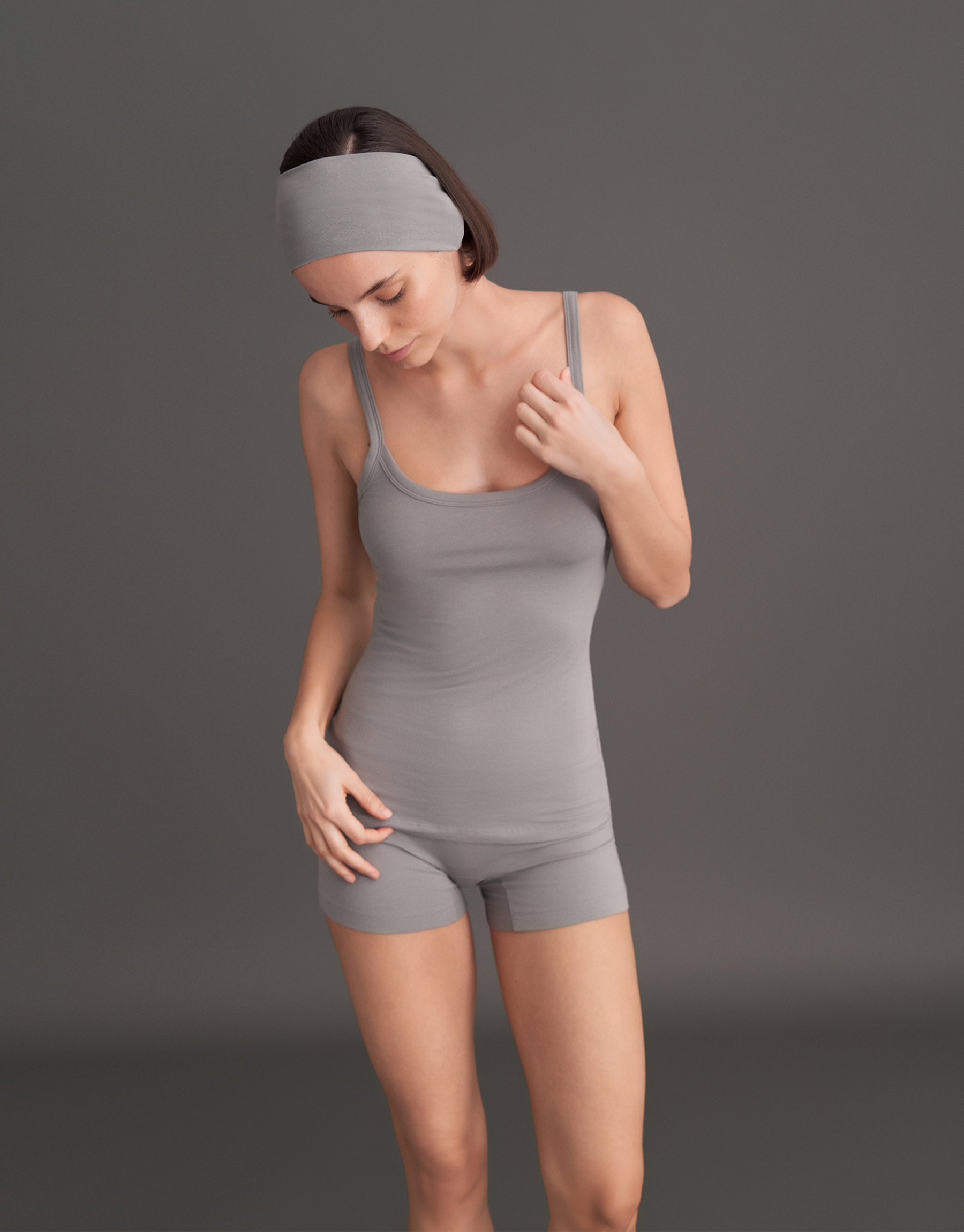 FİT FORMLU ASKILI ATLET KÜL GRİ