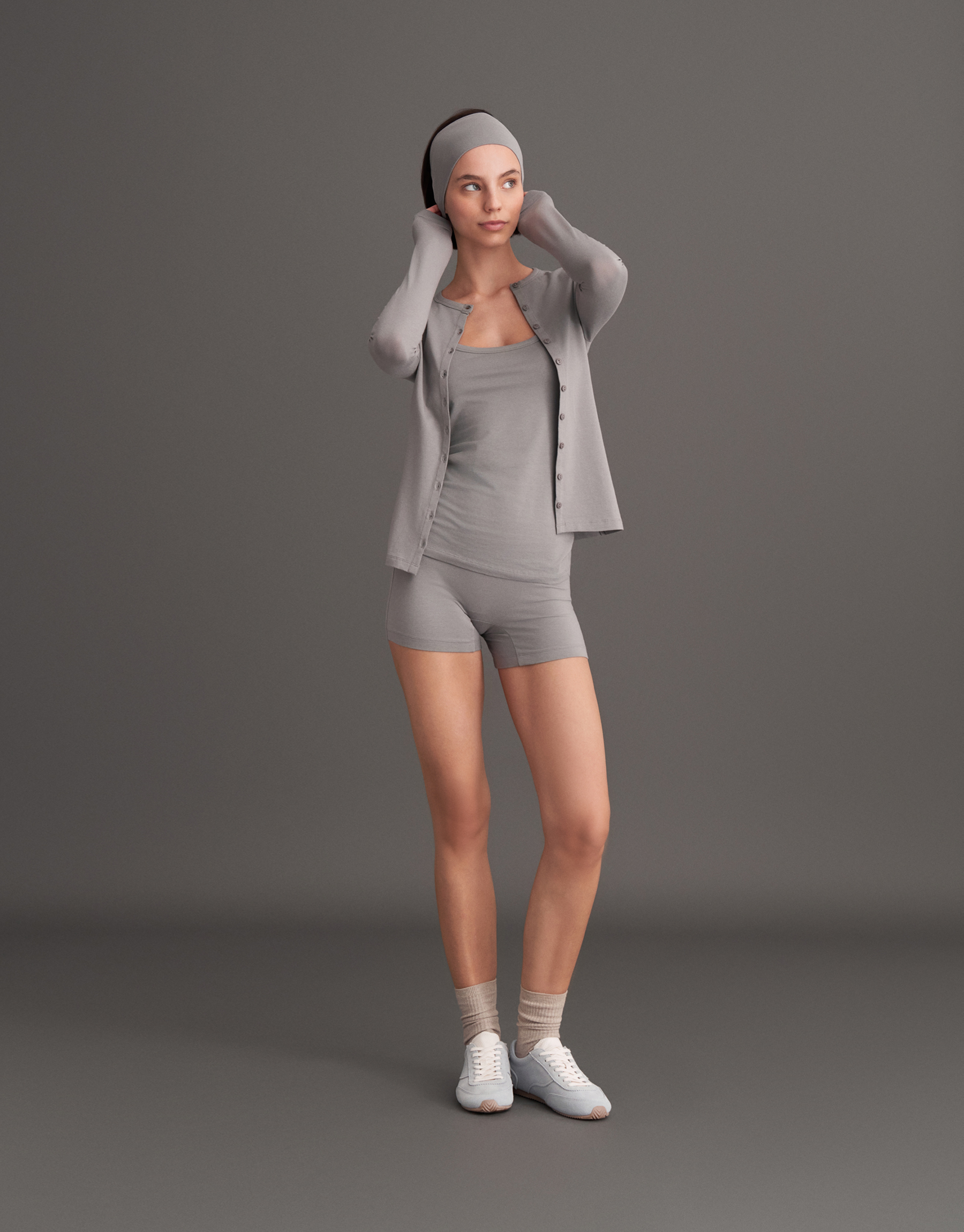 MINI BUTTONED BLOUSE ASH GRAY