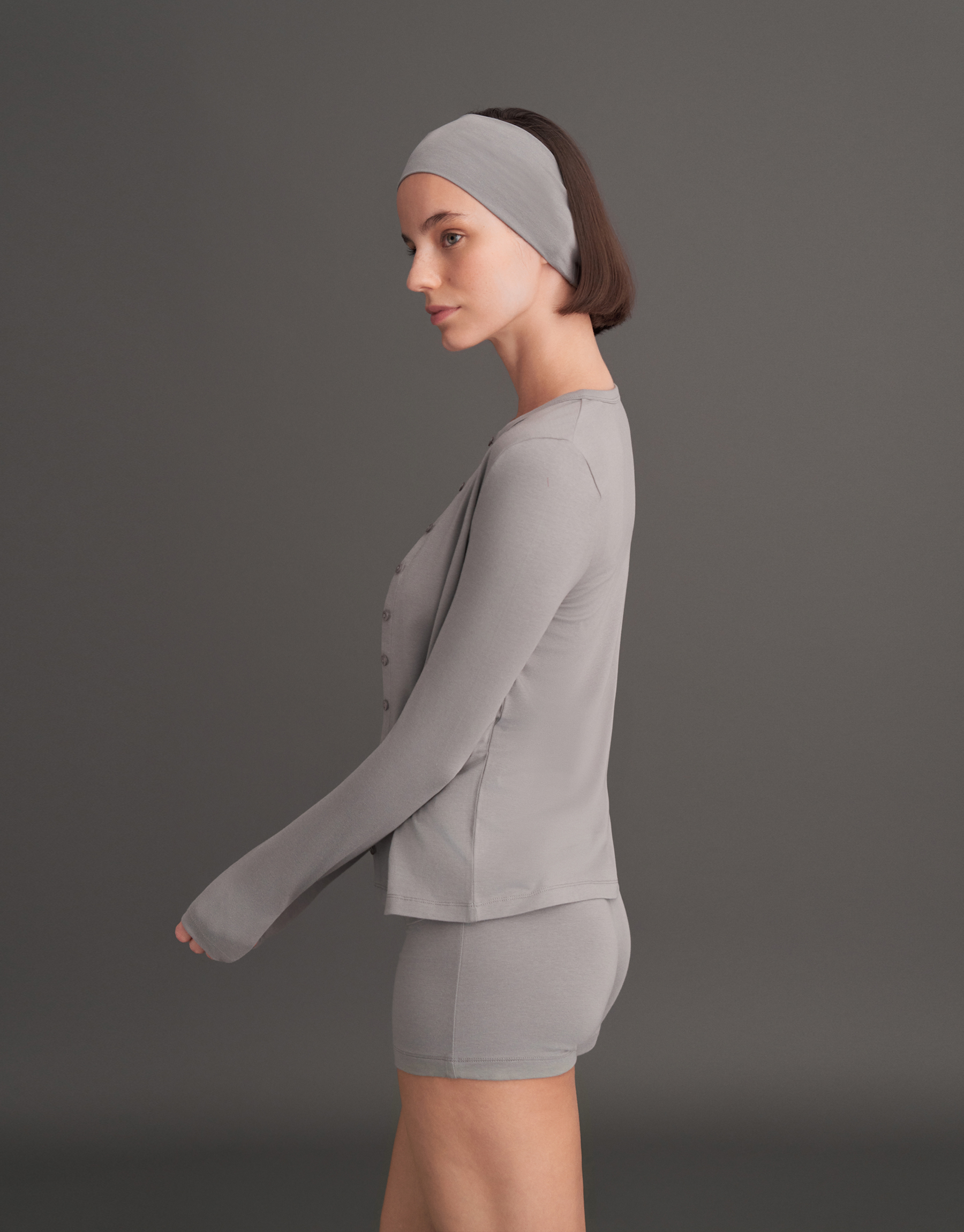 MINI BUTTONED BLOUSE ASH GRAY