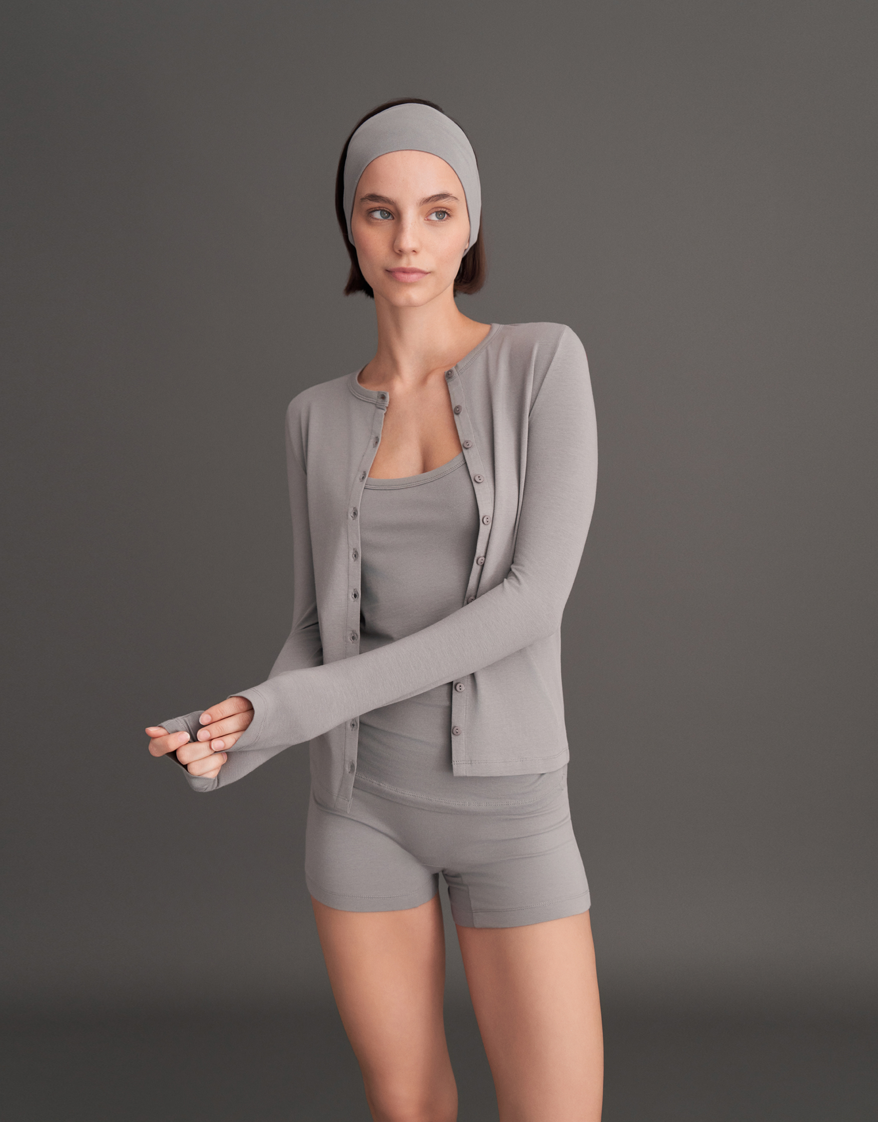 MINI BUTTONED BLOUSE ASH GRAY