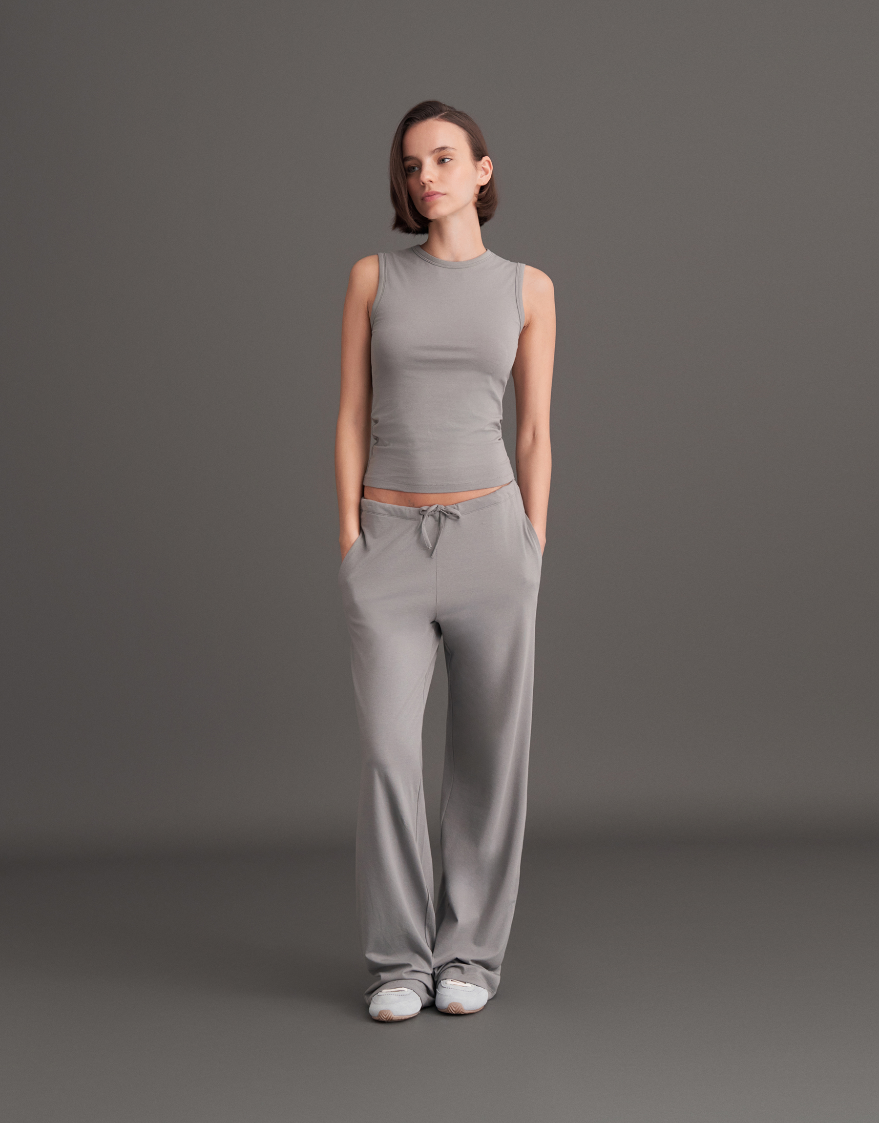 Drawstring Lounge Pants Ash Gray