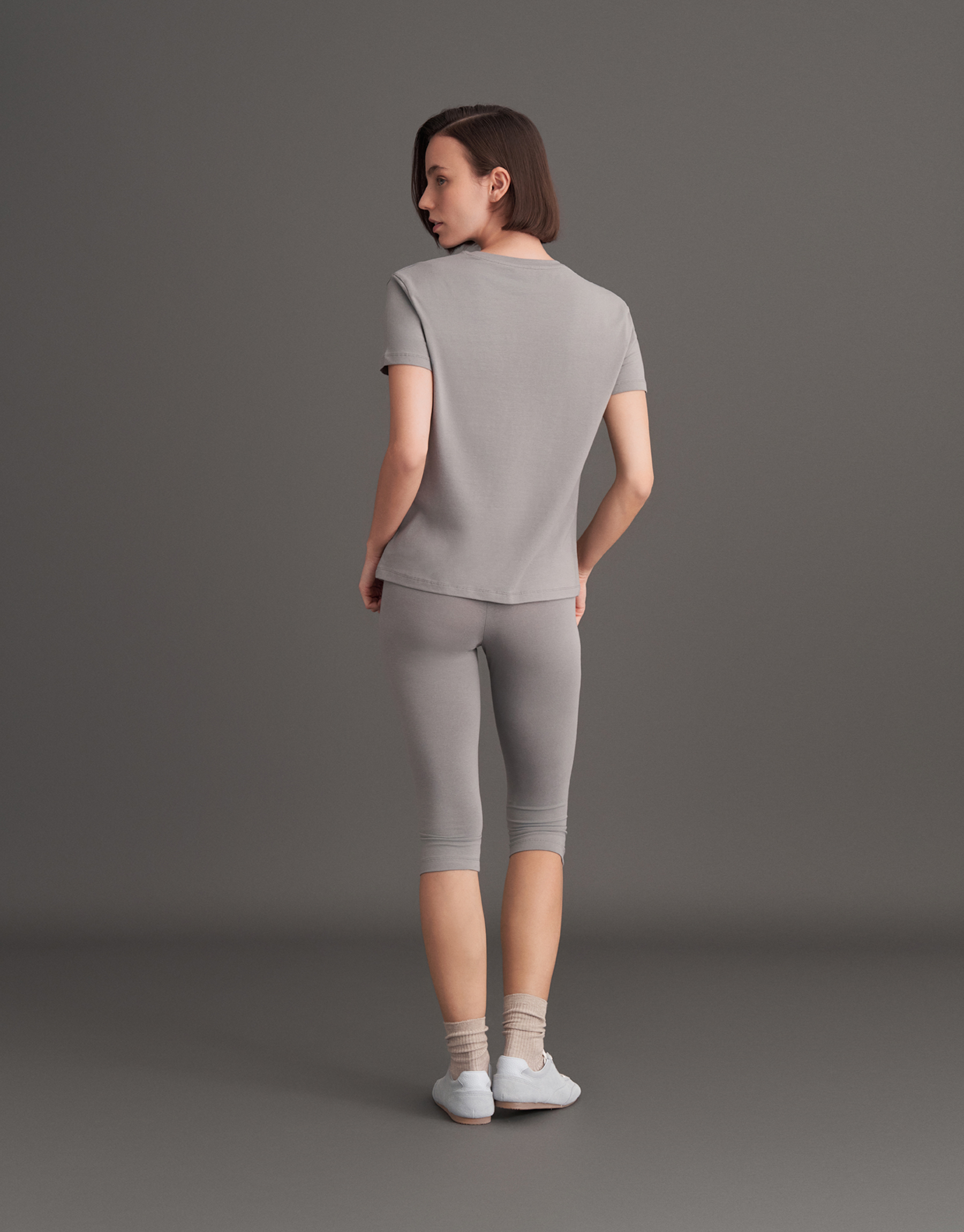 SHORT SLEEVE BASIC T-SHIRT ASH GRAY