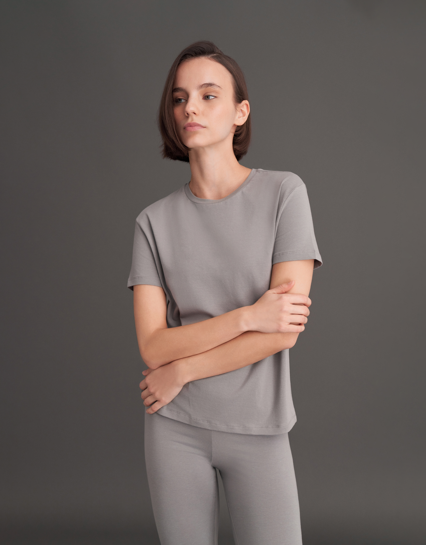 SHORT SLEEVE BASIC T-SHIRT ASH GRAY