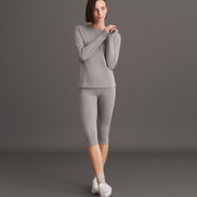 Long-sleeved basic t-shirt, ash gray.