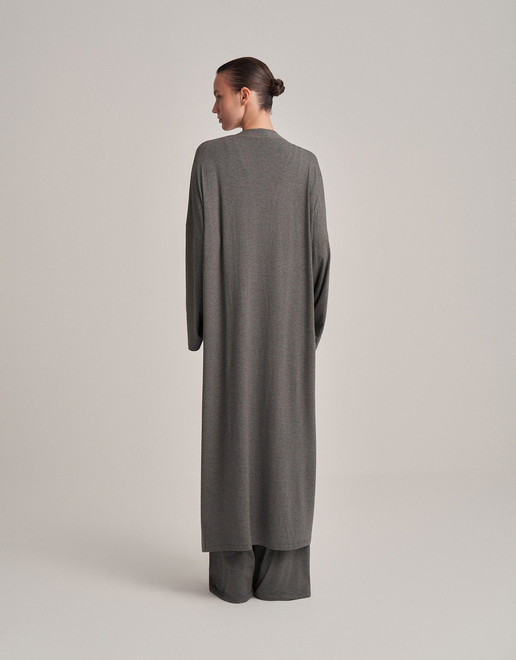 ARMOR COMBINED LONG KIMONO ANTHRACITE MELANGE
