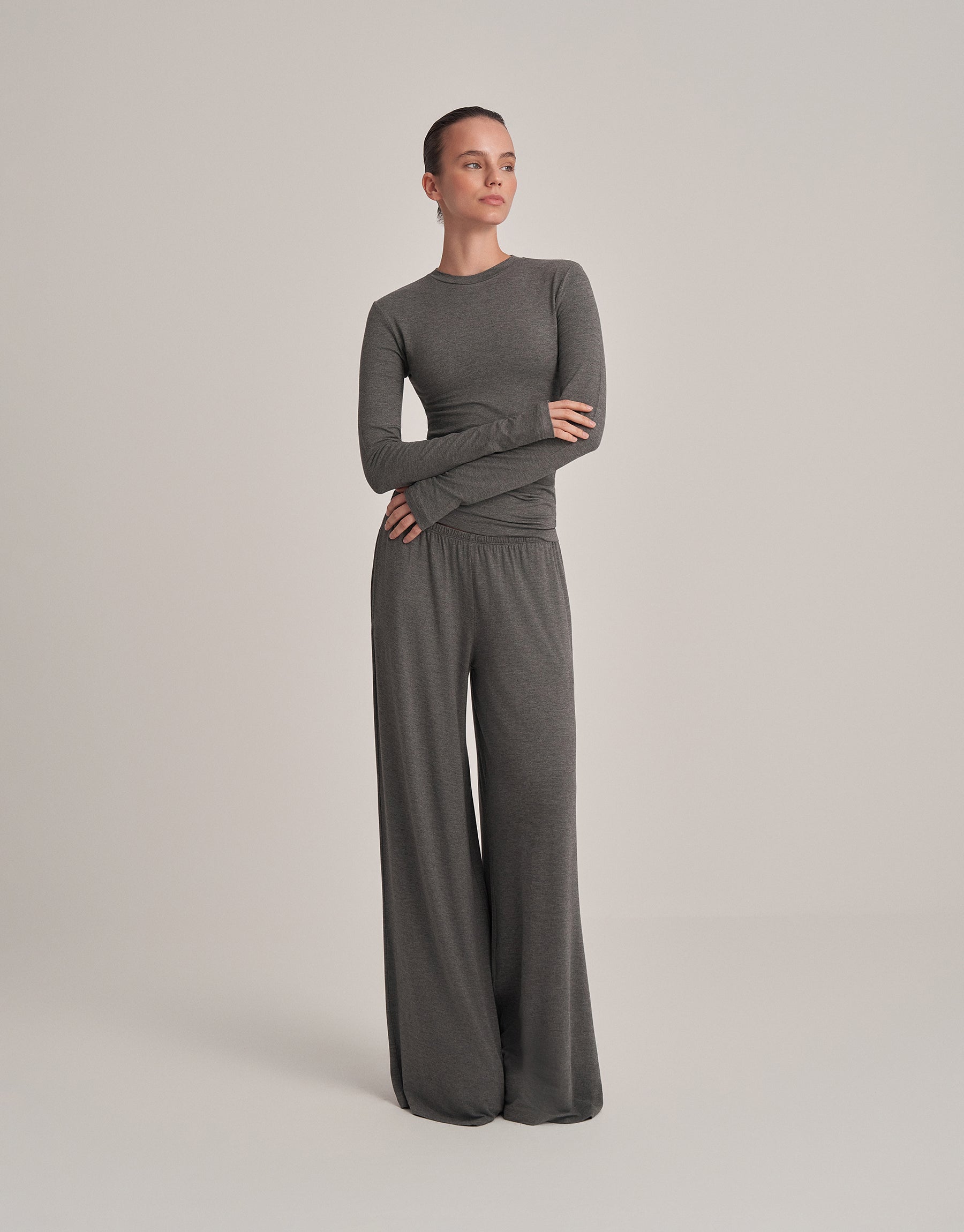 FIT FIT LONG SLEEVE T-SHIRT ANTHRACITE MELANGE