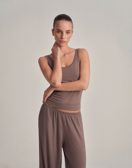 THICK STRAP TANK TOP DARK MINK