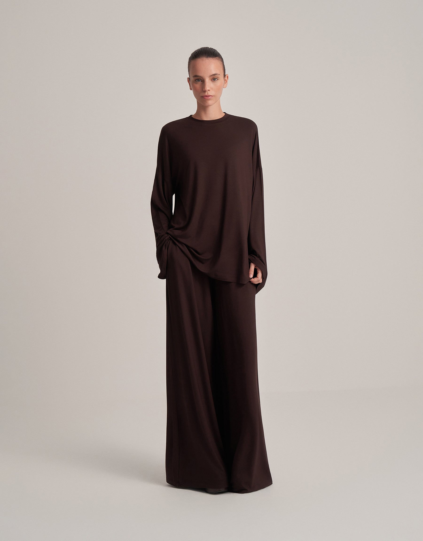 RAHAT FORMLU BLUZ ACI KAHVE