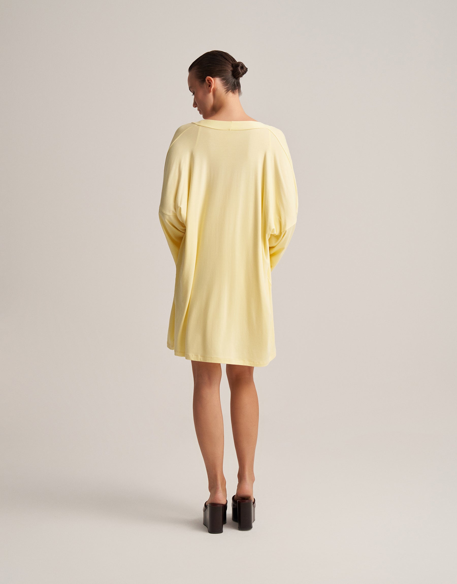 BELTED COMBINED SHORT KIMONO BUTTER YELLOW