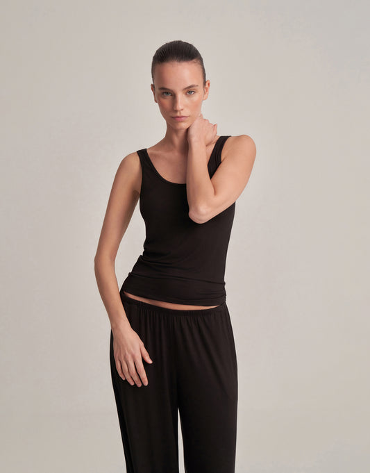 THICK STRAP TANK TOP BLACK