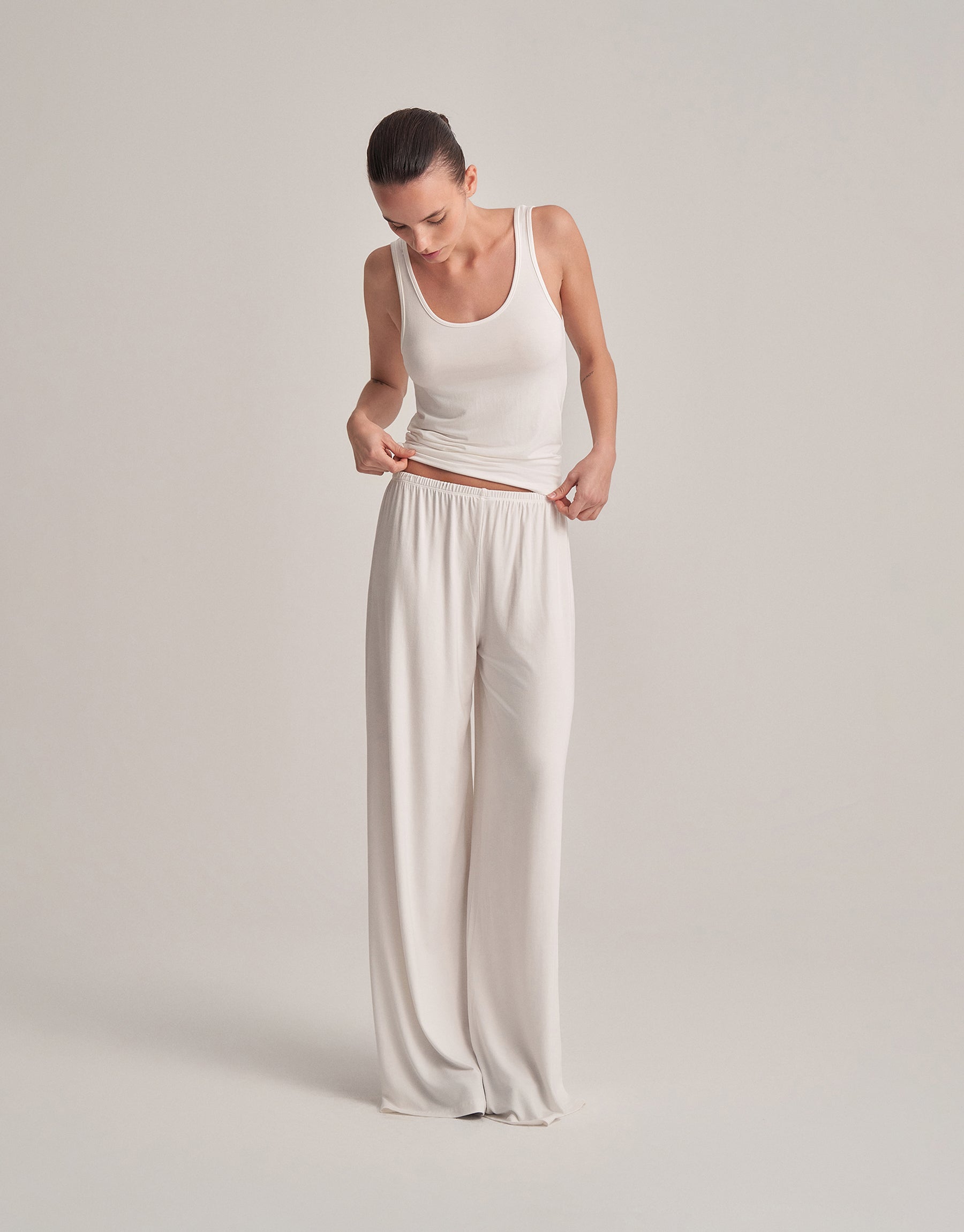 COMFORTABLE, LOOSE-FITTING PANTS, ECRU