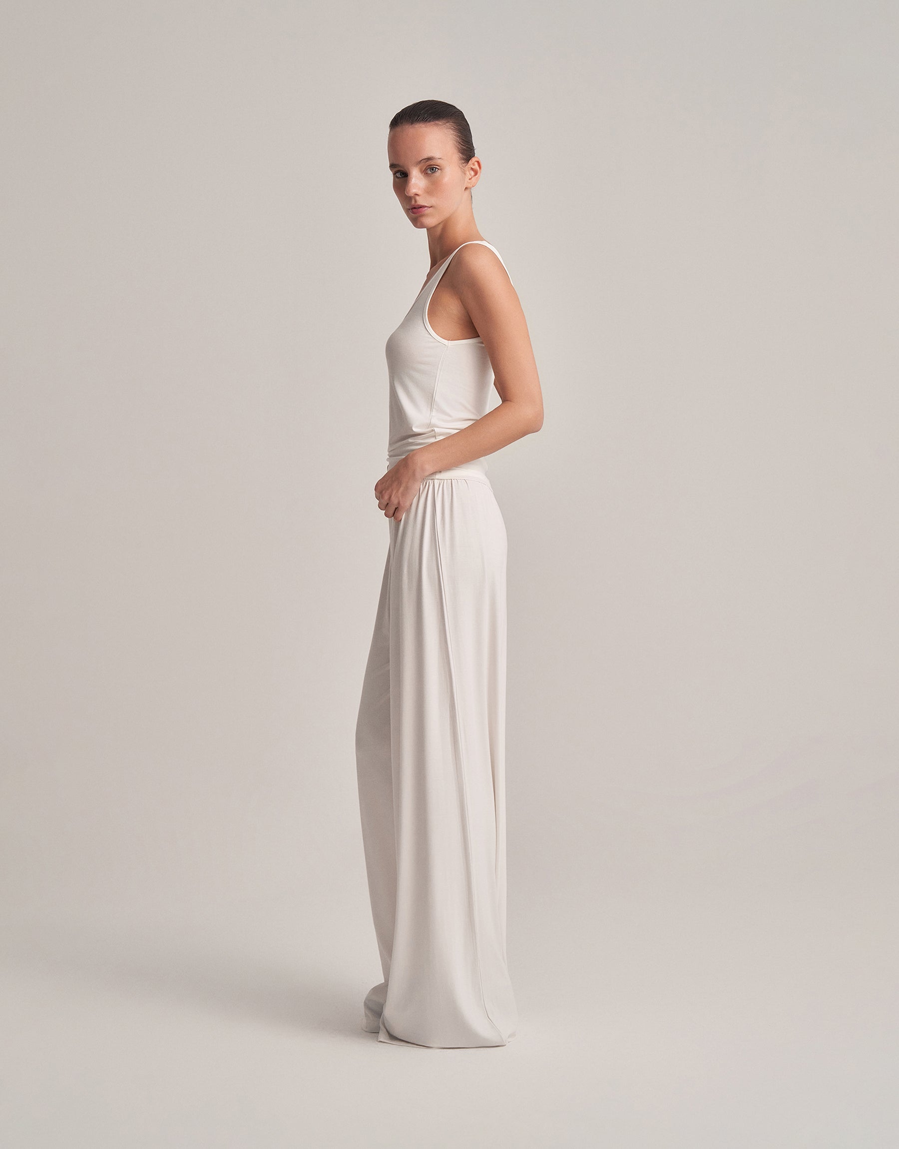 COMFORTABLE, LOOSE-FITTING PANTS, ECRU