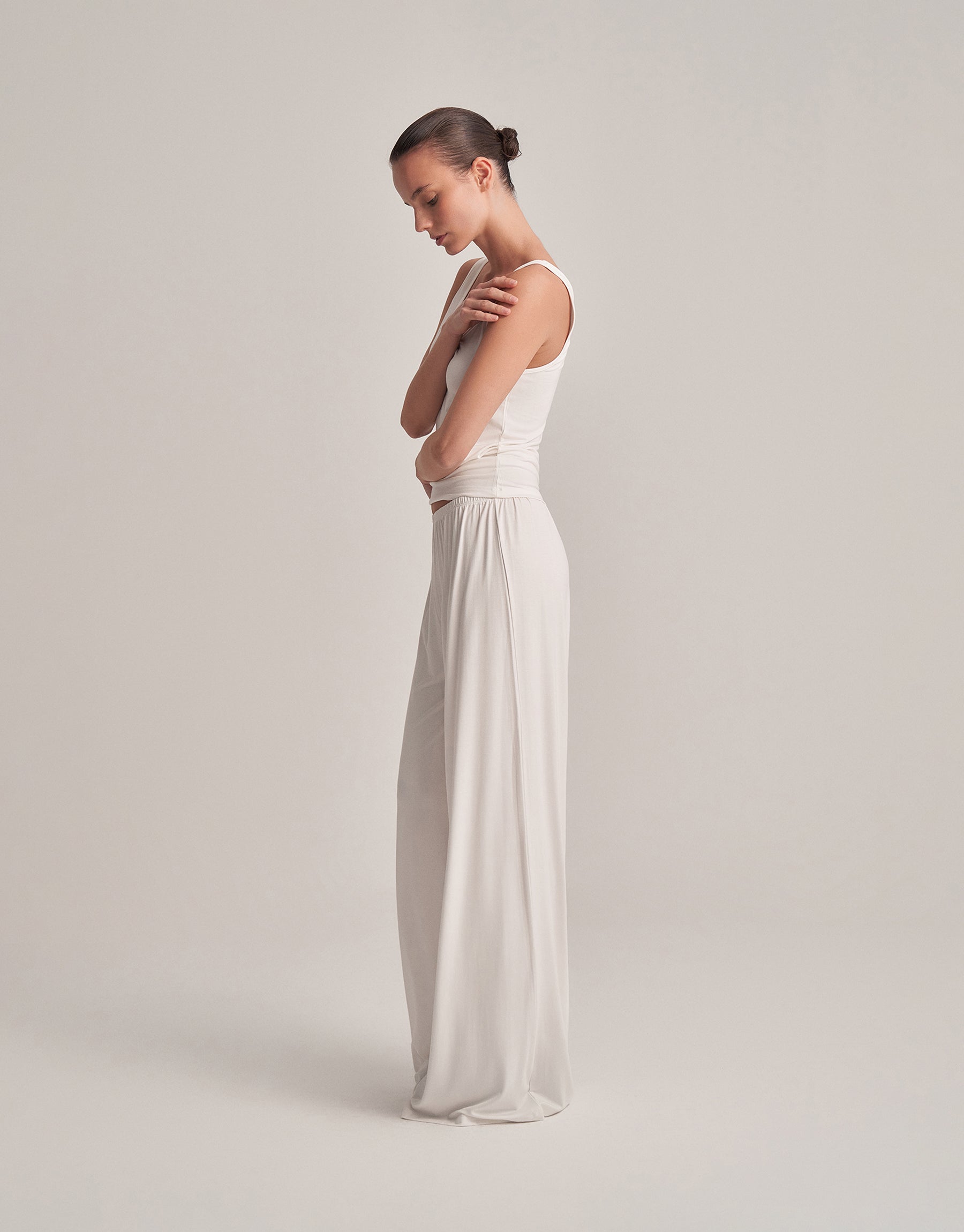 COMFORTABLE, LOOSE-FITTING PANTS, ECRU