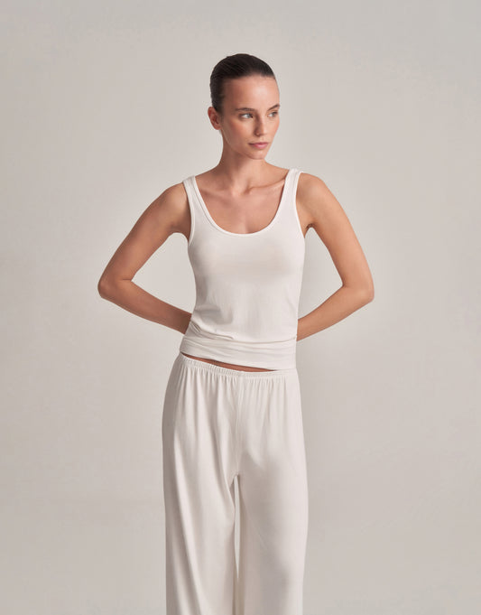 THICK STRAP TANK TOP ECRU