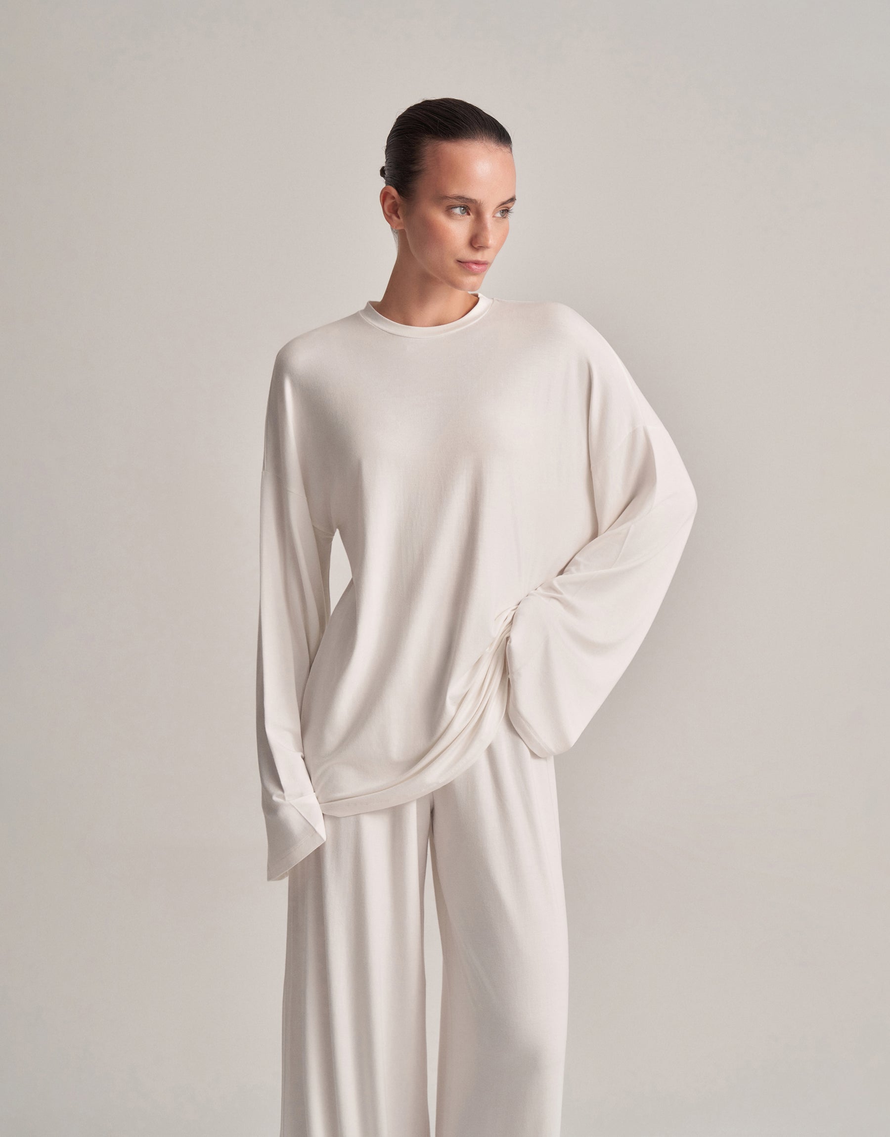 Relaxed fit blouse, ecru.